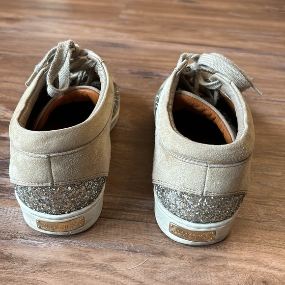 Jimmy Choo sneakers tan sparkle glitter women’s size 36 - Picture 4 of 6